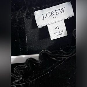 J.Crew Velvet Tiered Midi Black Dress Size 4 sleeveless